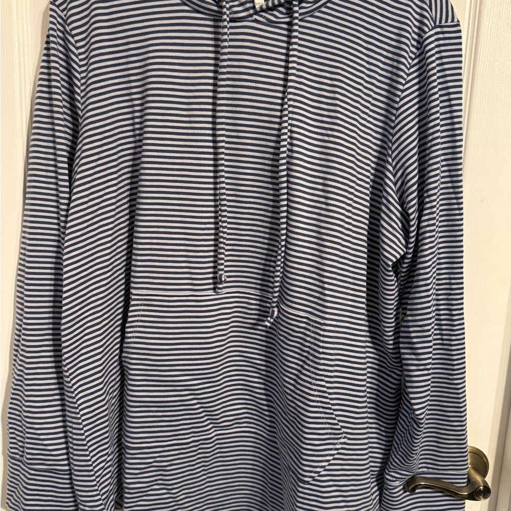 Workshop Republic Clothing Navy and White Striped Womens Sweater